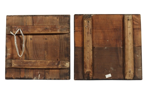 Lot 17 - TWO TIMBER PANELS WITH BUDDHIST DESIGN
