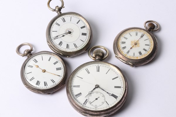 Lot 1081 - SILVER FOB WATCHES