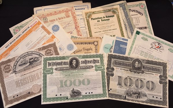 Lot 1186 - SHARE CERTIFICATES.