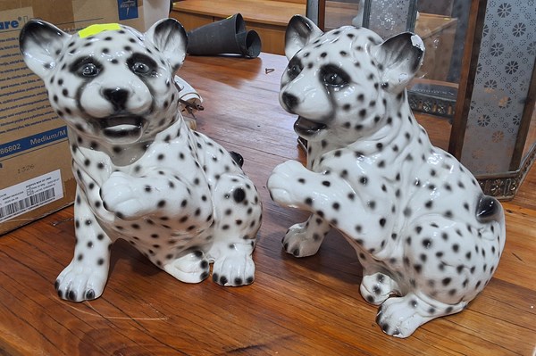 Lot 233 - LEOPARD SCULPTURES