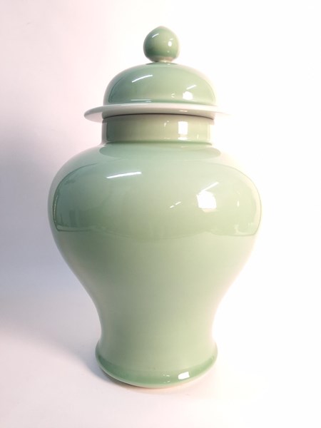 Lot 1371 - CELADON GLAZE JAR