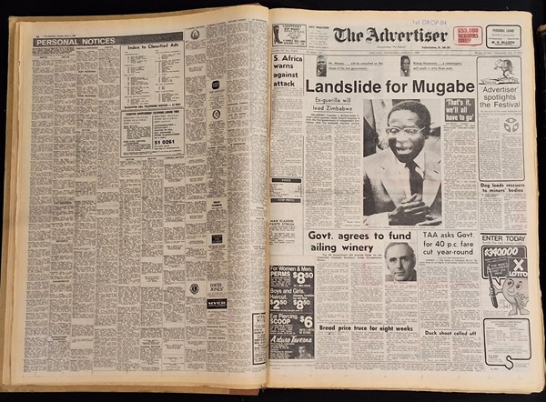 Lot 1191 - THE SA ADVERTISER 1980.