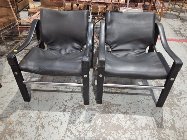 Lot 391 - PAIR OF SAFARI CHAIRS