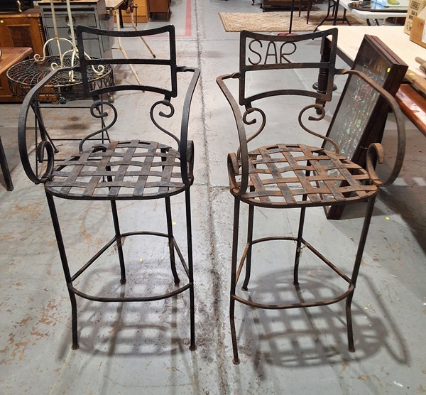 Lot 264 - IRON BARSTOOLS