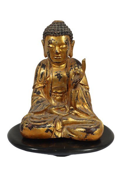 Lot 289 - LARGE CARVED BUDDHA