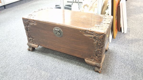 Lot 1432 - CARVED TIMBER CHEST