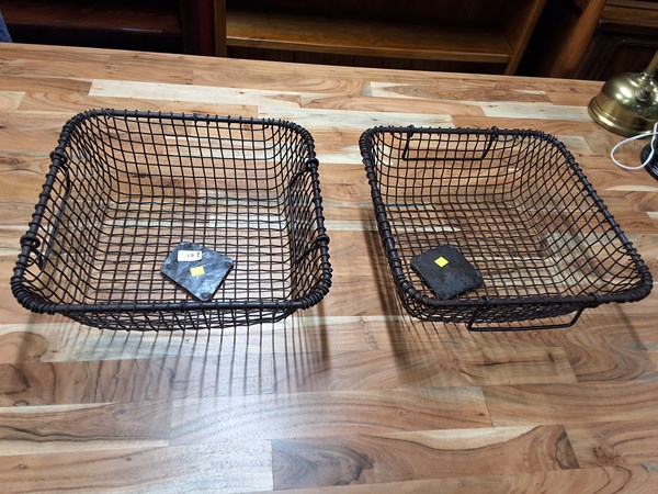 Lot 61 - TWO WIREWORK BASKETS