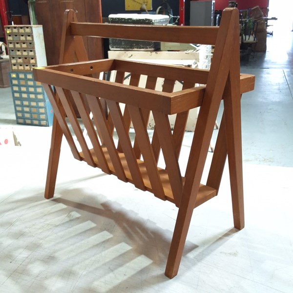 Lot 305 - NOBLETT TEAK MAGAZINE RACK
