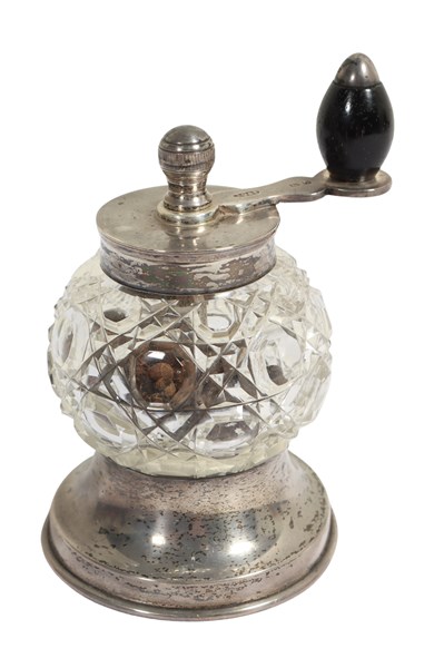 Lot 93 - CRYSTAL AND SILVER PEPPER MILL