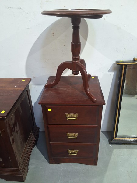 Lot 370 - BEDSIDE AND WINE TABLE