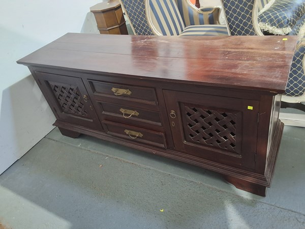 Lot 304 - HARDWOOD SIDEBOARD