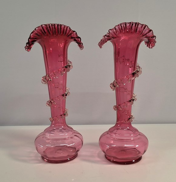 Lot 1271 - PAIR OF VASES