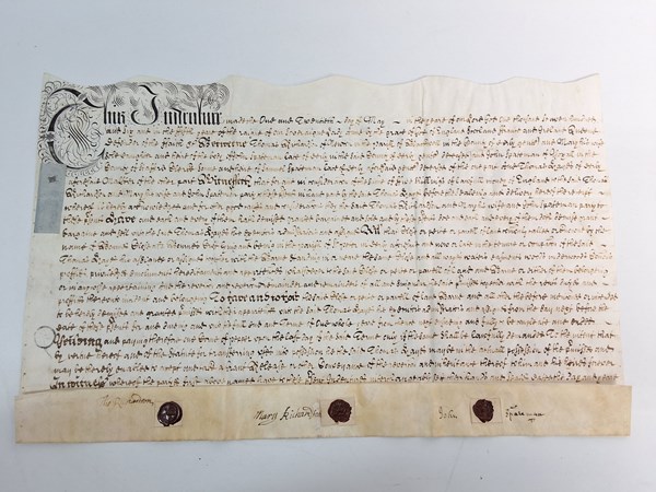 Lot 1185 - 18th CENTURY INDENTURE DOCUMENT