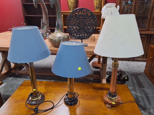 Lot 73 - THREE TABLE LAMPS