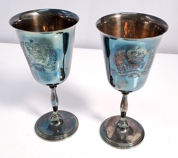 Lot 1087 - STERLING SILVER GOBLETS